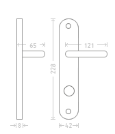 Rosa dveřní štítové kování - F9 ocel