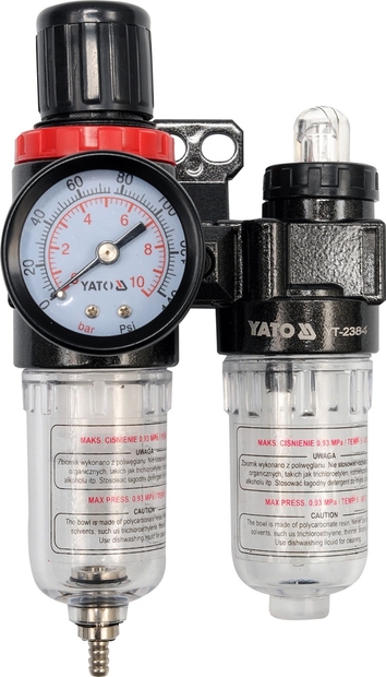 Regulátor tlaku vzduchu 1/4" s filtrem (25ccm) a přimazáváním 