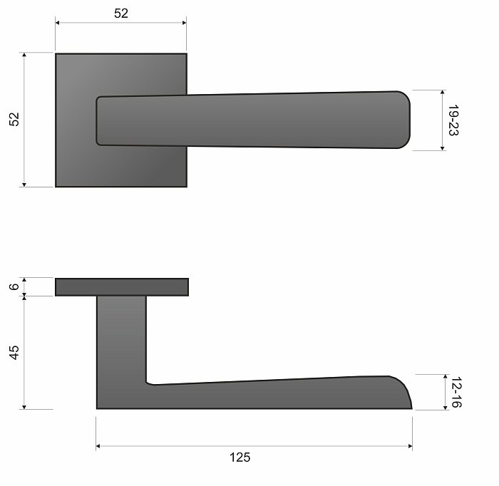 PARMA KPR B00 černá - rozetové kování