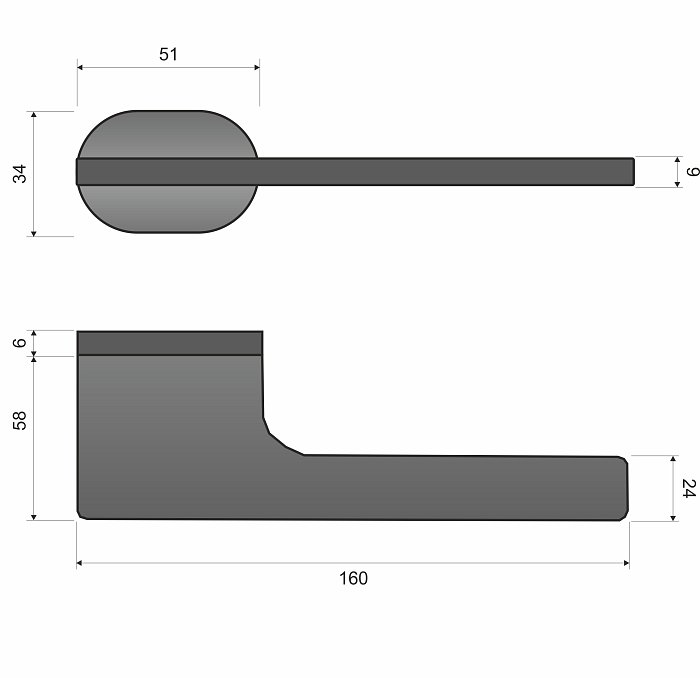 IMOLA KIOL B00 černá mat - rozetové kování