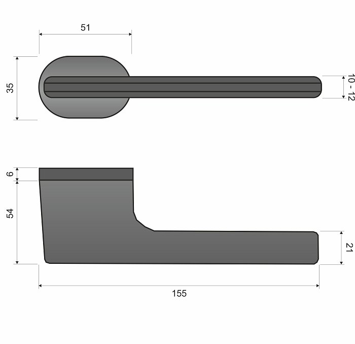 LUKKA KLUK B00 černá mat - rozetové kování