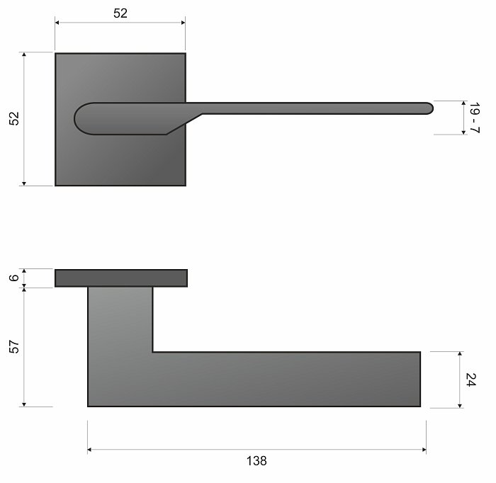 TORO FIT KTO černá B00 - rozetové kování