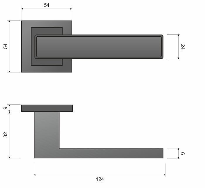 Concept KCK 700/800 chrom/bílá - čtvercové rozetové kování