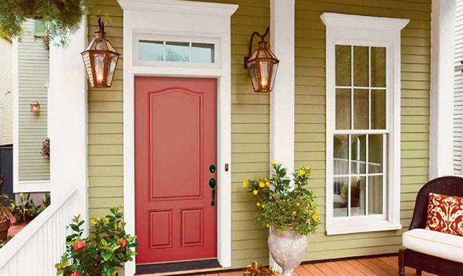 Dveře s krásnými lampami